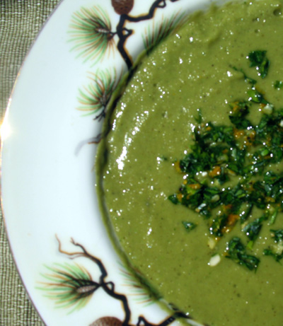 aspargbsoup Roasted Asparagus and Haricot Vert Soup with Gremolata