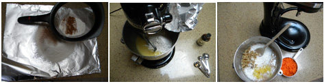 Cake Stages Sifting...Add dry ingredients...Stir in remaining