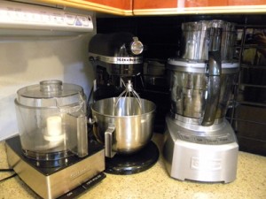 regular Cuisinart, KitchenAid mixer, Brand New Big and Shiny Cuisinart!