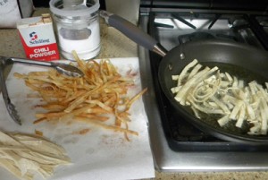 frying tortillas frying tortillas