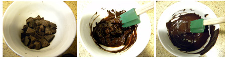 micro choc unstirred after 40 seconds in microwave, then stirred before going back in microwave for another 40 seconds, lastly and after 80 total seconds