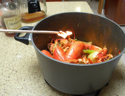 Ignite off of the flame of the stove