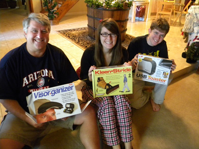 Dave, Marissa, and Connor with their decoy boxes