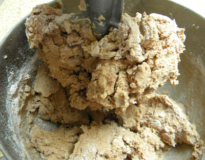 see the flour still on the side of bowl and on the dough - this is good!