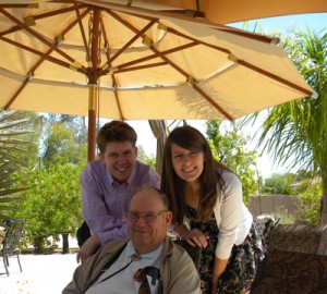 Connor and Marissa with Grandpa Otter (my dad) at Easter Brunch this morning.