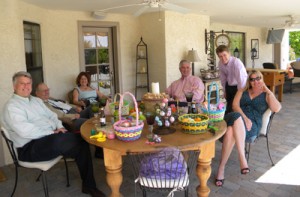 Thank you to Marissa for taking this photo and to Sloane for taking the "action" cooking shots in this post! Dave, Dad, me, Rob, Connor and Sloane relaxing on Easter morning.