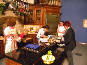 Show is over, time to feed the crew, including producers Matt and Cassie