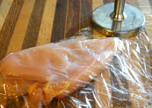 pounding chicken