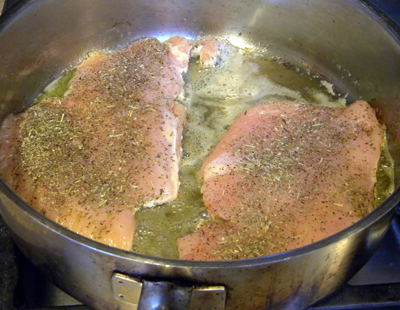 searing chicken