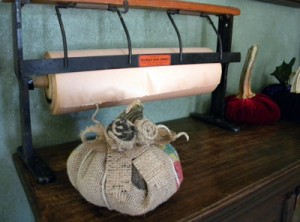 burlap and velvet pumpkins