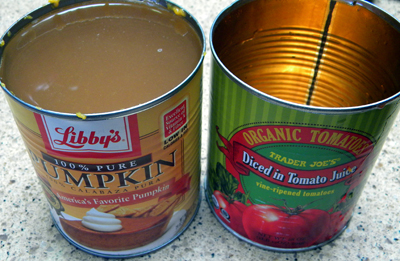 water in big cans