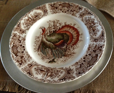 Vintage Johnson Brothers Wild Turkey Dinner Plat