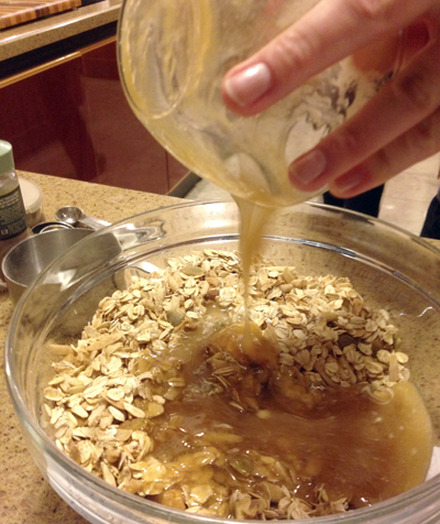 add in honey mix