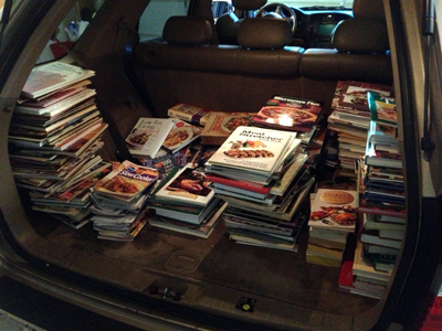 car full of books