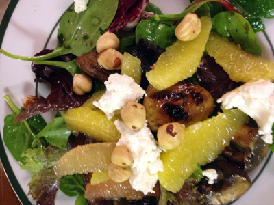 grilled mushroom and citrus salad with goat cheese