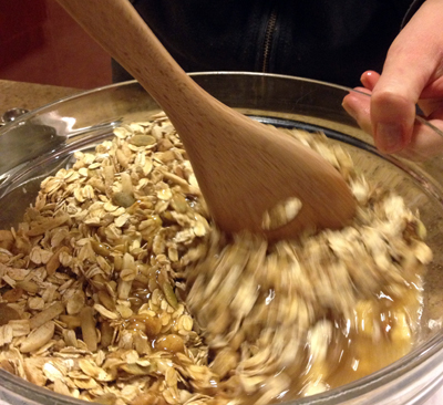 stir in honey