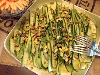 Zucchini "Carpaccio" and Avocado Salad